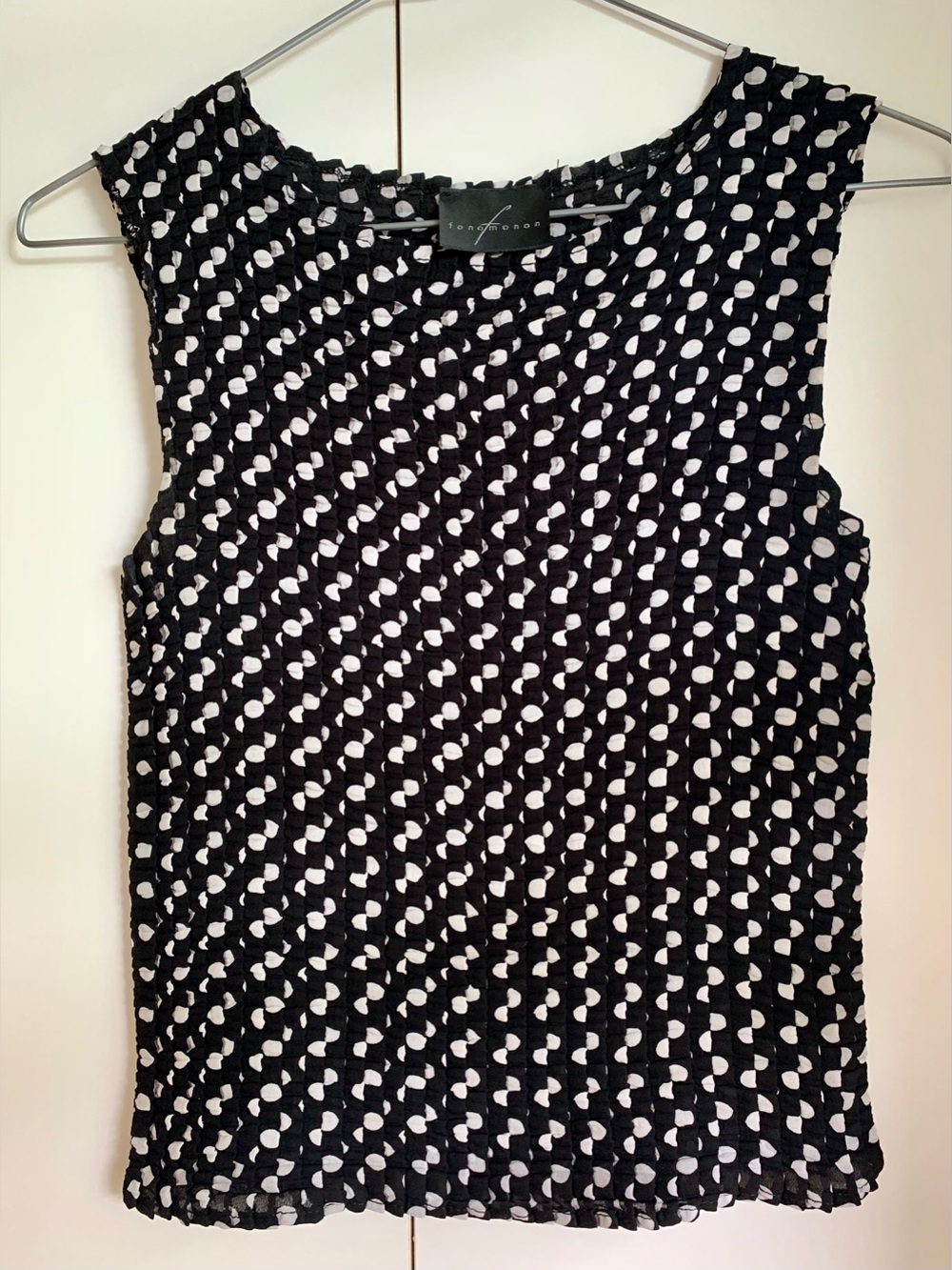 Vintage Polka Dot Pleated Top